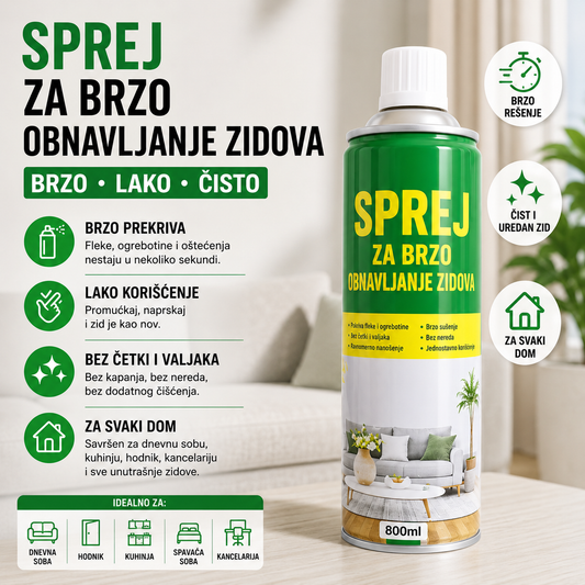Sprej za lako krečenje Zidova 800ml (1+1 Gratis)