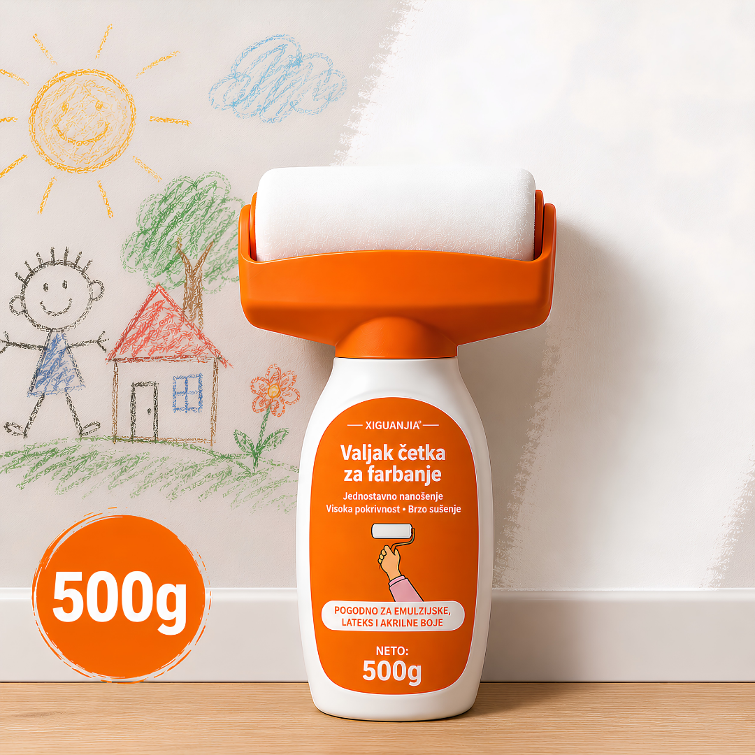 Valjak za Popravku Oštećenih Zidova + 500g Bele Farbe