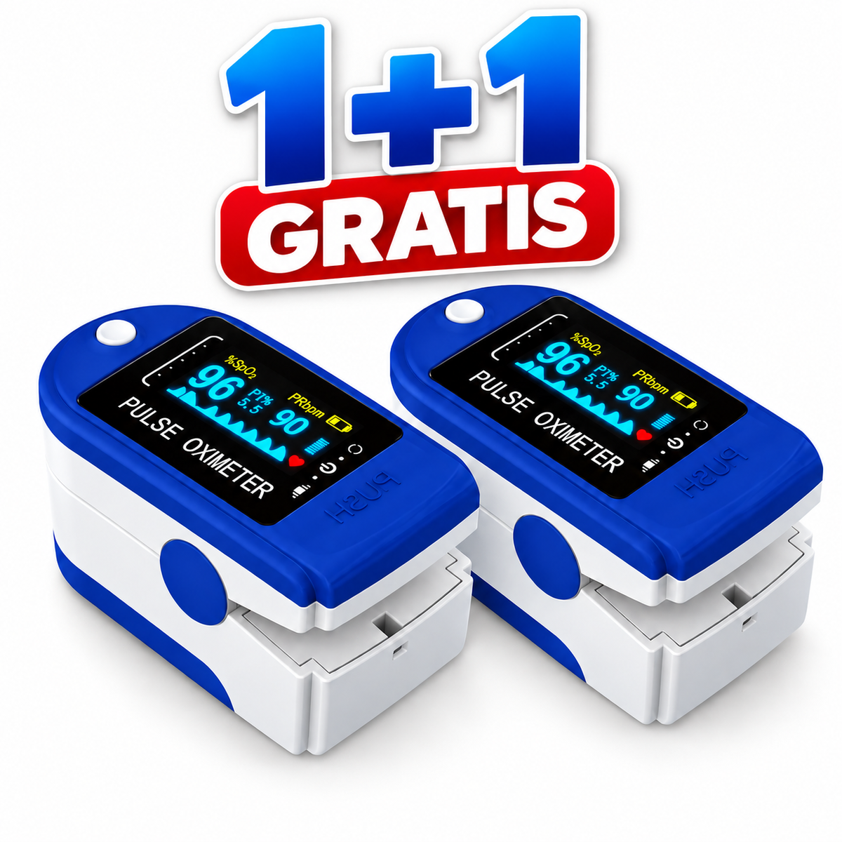 Oksimetar pulsni – merač pulsa i kiseonika u krvi 1+1 Gratis!