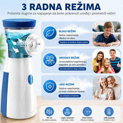 Prenosivi Inhalator za Decu i Odrasle – Tih Rad i 3 Brzine